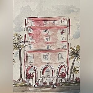 Original print colony, Hotel Palm Beach wall decor, art